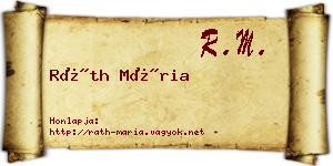 Ráth Mária névjegykártya